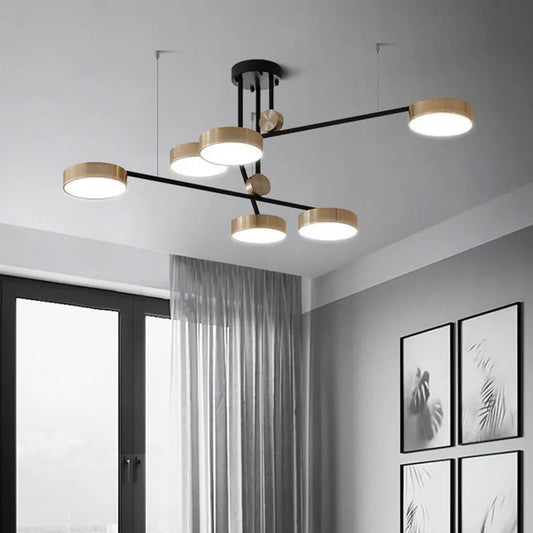 DecorBites™ Geometric LED Chandelier for Contemporary Living & Dining Room Decor