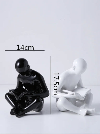 Decorbites™ Kreative Keramik-Skulptur für moderne Desktop-Bücherregal-Dekoration und Heimhandwerksdekoration