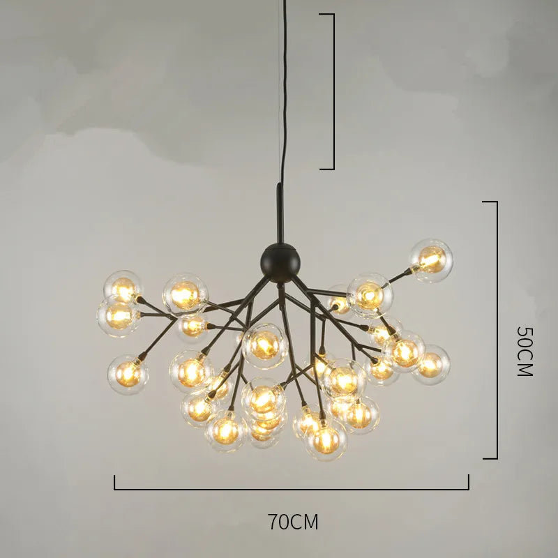 Decorbites™ Heracleum Firefly Glas-Kugelleuchter: Goldener Luxusbeleuchtung für Esszimmer, Küche und Treppenhaus