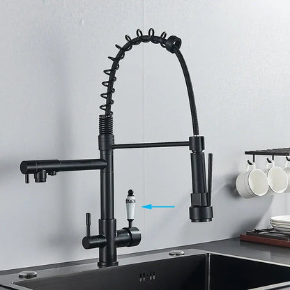 Decorbites™ Küchen-Wasserfilterarmatur: Dreifach-Auslauf-Mischer, 360° Drehung, Reinigung von Trinkwasser