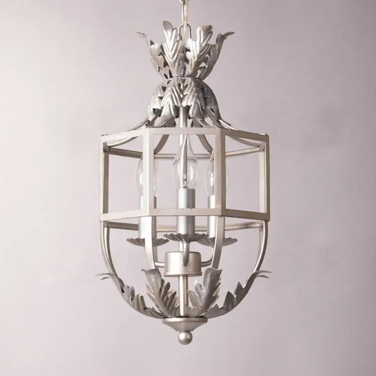 Decorbites™ Grau/Gold Metallkäfig-Kronleuchter: Russisch inspiriert, 3-Licht-Lüster für Kinderzimmer, Küche, Esszimmer