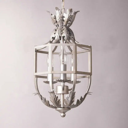 Decorbites™ Grau/Gold Metallkäfig-Kronleuchter: Russisch inspiriert, 3-Licht-Lüster für Kinderzimmer, Küche, Esszimmer