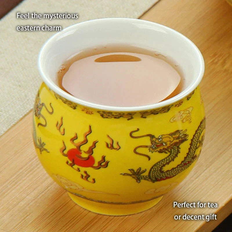 Decorbites™ Drachen-Teekanne-Teeset, Porzellan-Kung-Fu-Teegerät für Pu-Erh-Oolong-Zeremonie