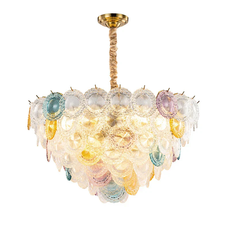 Decorbites™ Eisen-Glas-Farbige Kronleuchter für die Eingangshalle - Moderne Hängebeleuchtung