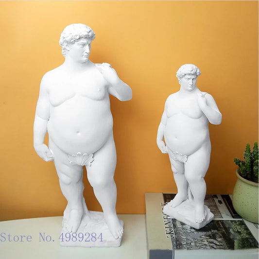 Decorbites™ David Fettleibigkeit Harz-Skulptur: Nackte männliche Figur Kunst Heimdekoration Ornament
