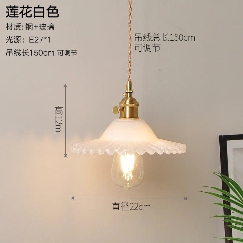 Decorbites™ Glas-Kupfer-Hängeleuchte: Moderne nordische Stil Pendelleuchte für Küche, Esszimmer und Wohnzimmer
