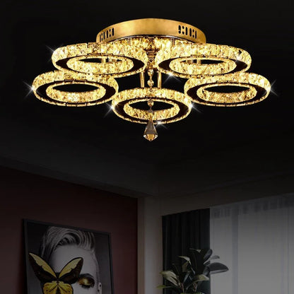 DecorBites™ Crystal Nordic LED Ceiling Chandelier for Modern Indoor Lighting
