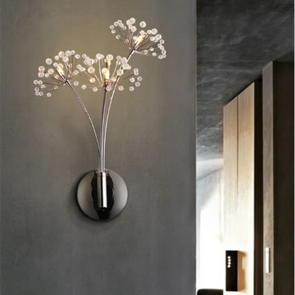 Decorbites™ Löwenzahn-Kristallblumen-Wandlampe für Badezimmer, Schlafzimmer, Wohnzimmer.