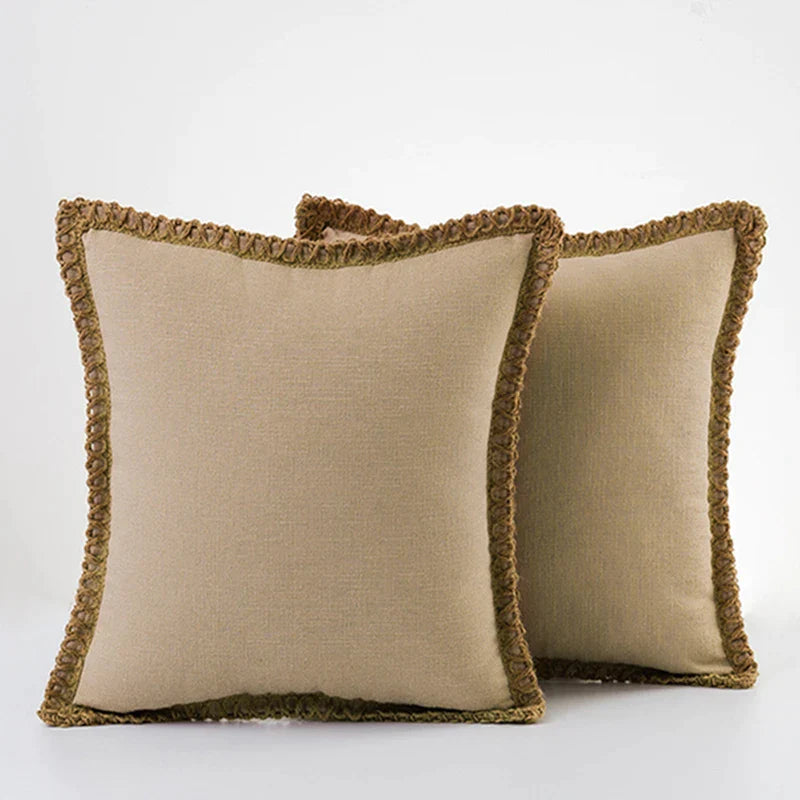 Decorbites™ Leinen-Quadrat-Kissenbezüge-Set – Wohnaccessoires für Sofa, Couch, Bett