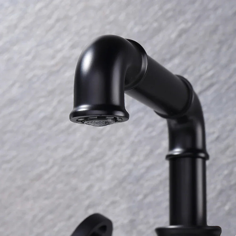 Decorbites™ Schwarze Messing Badezimmerarmaturen Zweihand Wasser-Mischbatterie
