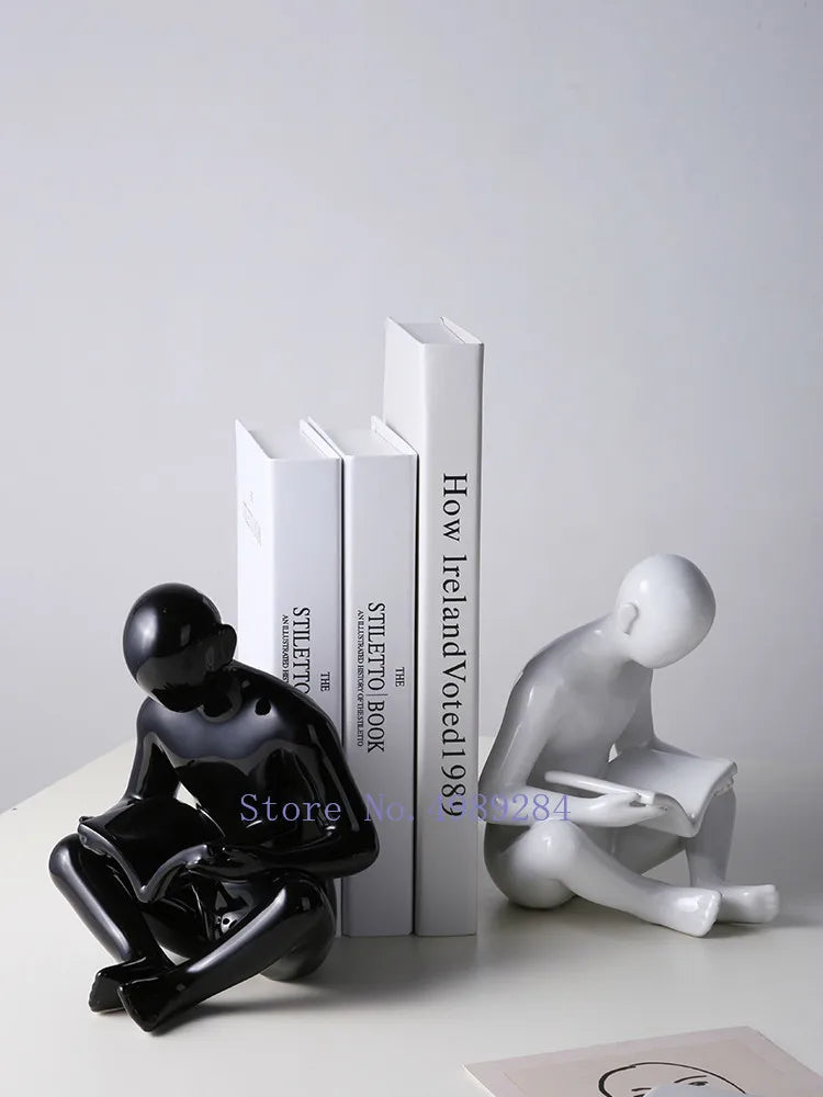 Decorbites™ Kreative Keramik-Skulptur für moderne Desktop-Bücherregal-Dekoration und Heimhandwerksdekoration