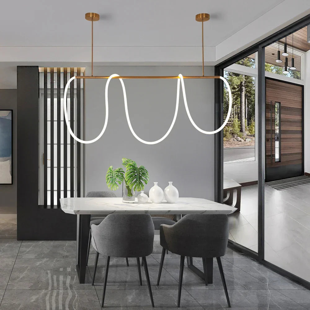 DecorBites™ 360° Luminous LED Pendant Lights: Modern & Stylish Indoor Hanging Lamp for Living Room & Restaurant