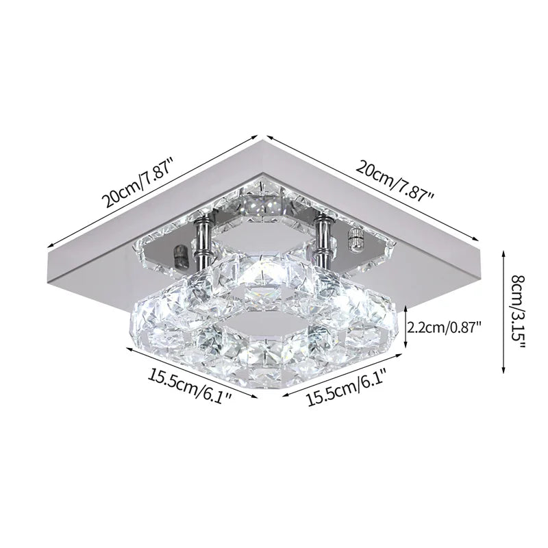 Decorbites™ Kristall-LED-Deckenleuchte Plafon-Kronleuchter Edelstahl-Leuchte
