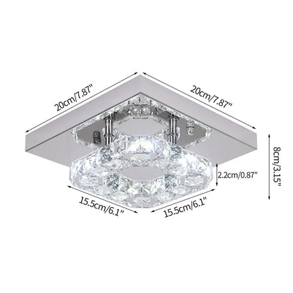 Decorbites™ Kristall-LED-Deckenleuchte Plafon-Kronleuchter Edelstahl-Leuchte