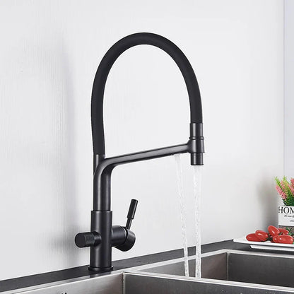Decorbites™ Küchenfilterarmatur mit doppeltem Auslauf: 360° drehbarer Trinkwasser-Reinigungsmischer