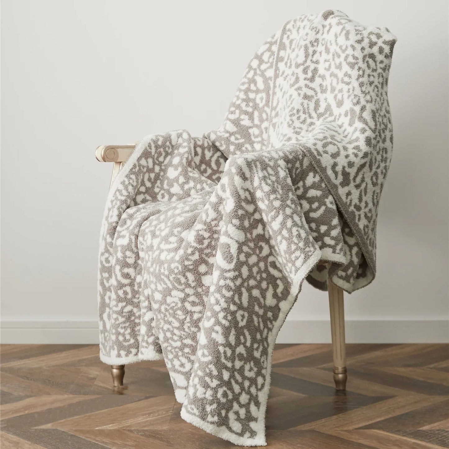 Decorbites™ Kuscheliges Leopard-Muster-Gestricktes Decke - Winter Kunstpelz-Mikrofaser-Wurfdecke