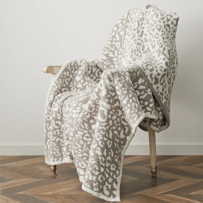 Decorbites™ Kuscheliges Leopard-Muster-Gestricktes Decke - Winter Kunstpelz-Mikrofaser-Wurfdecke