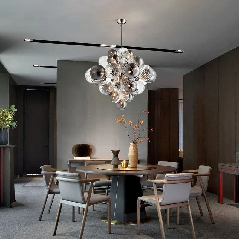 Decorbites™ Glasgloben-LED-Kronleuchter: Nordischer Luxus-Metall-Hängeleuchter für das Wohnzimmer