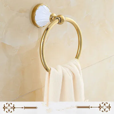 Gold White Bathroom Set