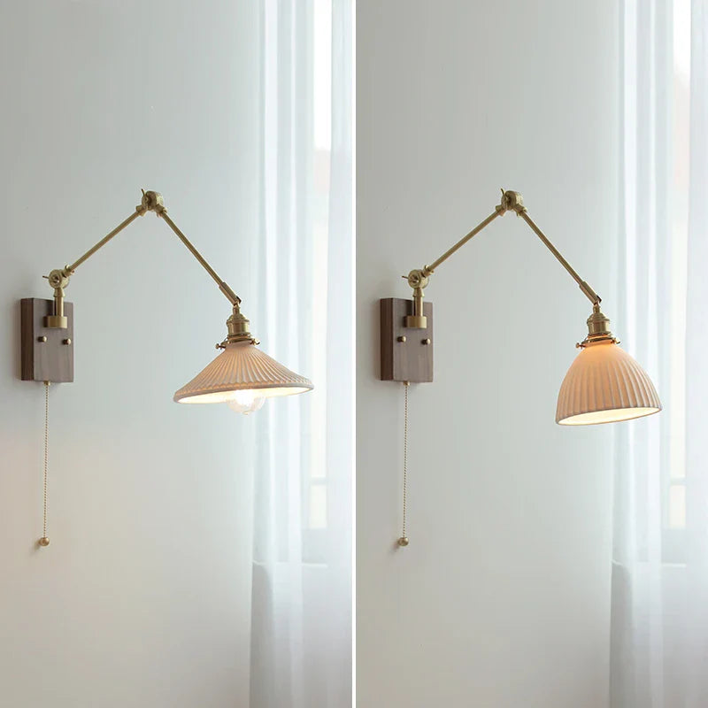 DecorBites™ Copper Swing Arm Wall Lamp Sconce - LED Wall Light for Bedroom Living Room