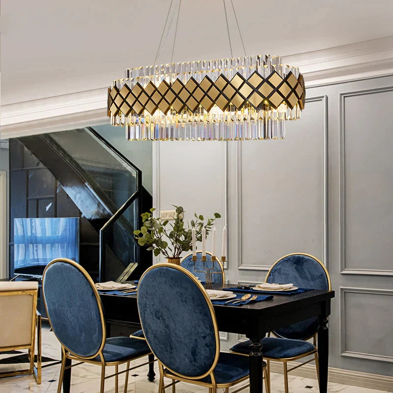 Decorbites™ Gold LED Kristallklarer Art-Deco-Kronleuchter für die Eingangshalle