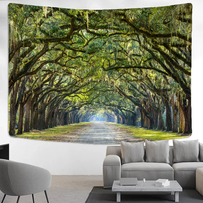 DecorBites™ Jungle Path Mandala Tapestry Wall Hanging: Psychedelic Witchcraft Bohemian Nature Scenery
