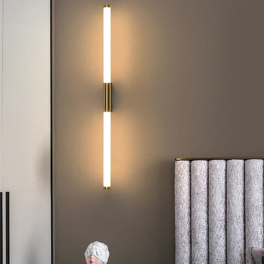 Decorbites™ Lineares LED-Wandleuchte Metallrohr Gold Wandlampe für Wohnzimmer Schlafzimmer Gang
