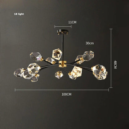 DecorBites™ Crystal Copper Chandelier Lighting for Dinning Room