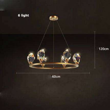 Decorbites™ Kristall-Kupfer-Runder Kronleuchter: Elegante LED-Hängeleuchte für das Esszimmer