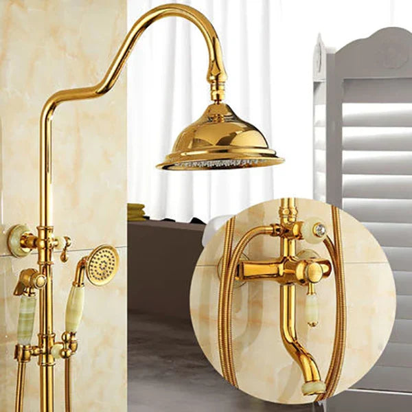 Gold Brass Shower Set
