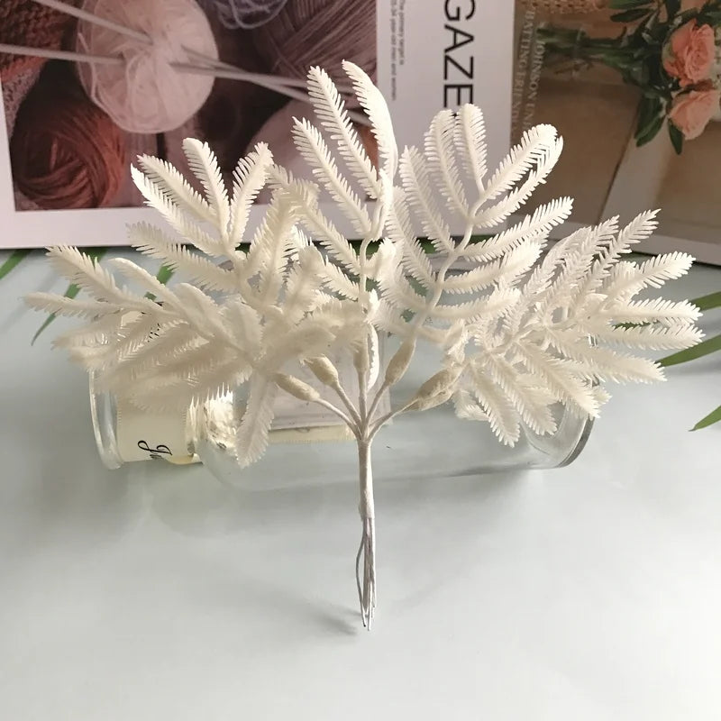 DecorBites™ Artificial Eucalyptus Leaf Bunch for Home Christmas Wedding Decor - 6-Pack