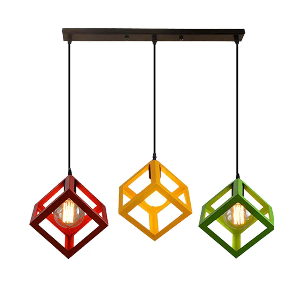 Decorbites™ Geometrische Würfel-Pendantleuchten-Trio mit Metall-Schirmen Quadratische Deckenlampen