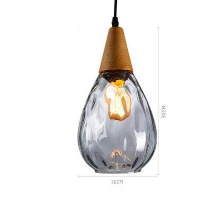 Glass Wood Pendant Lamp
