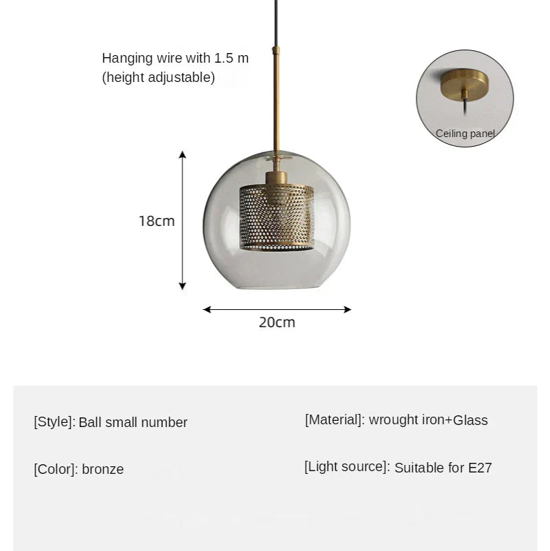 DecorBites™ Glass Ball LED Pendant Lamp for Modern Nordic Bedroom Kitchen Living Room Lighting
