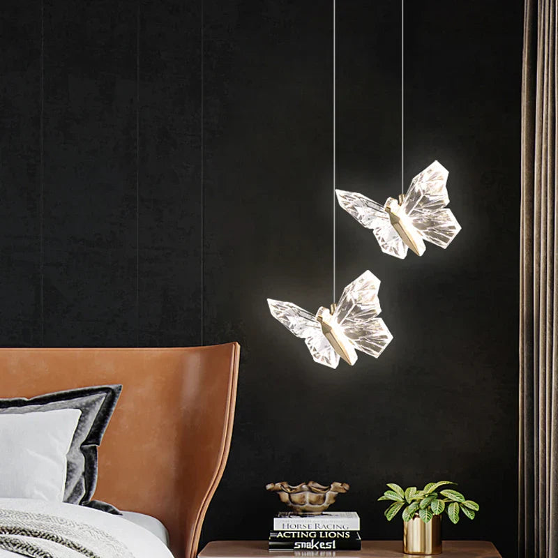 DecorBites™ Crystal Butterfly Pendant Lamps LED Lighting for Home Decor and Luxury Ambiance