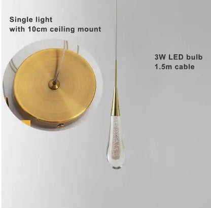 DecorBites™ Crystal LED Chandelier: Modern Loft Art Pendant Lighting for Restaurant, Bar, Staircase
