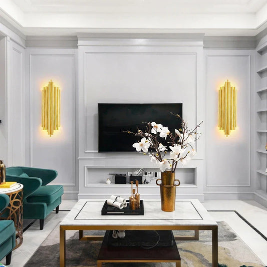 Decorbites™ Gold LED Wandlampe für modernes minimalistisches Wohnzimmer, Schlafzimmer, Arbeitszimmer – Innenbeleuchtung