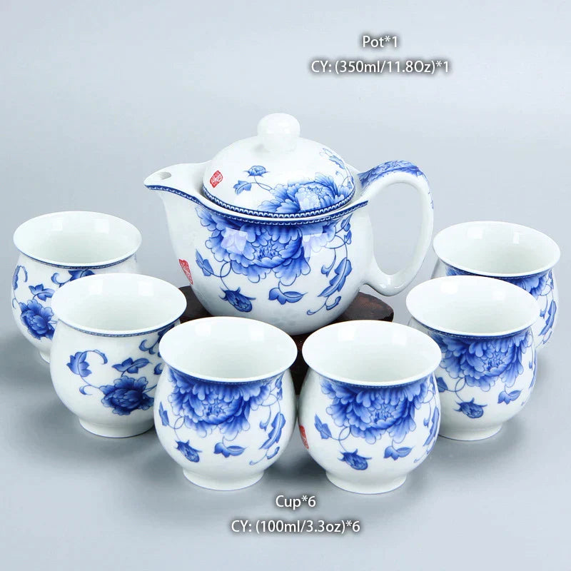 Decorbites™ Drachen-Teekanne-Teeset, Porzellan-Kung-Fu-Teegerät für Pu-Erh-Oolong-Zeremonie
