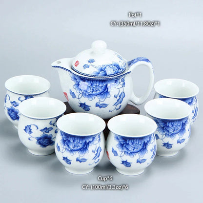 Decorbites™ Drachen-Teekanne-Teeset, Porzellan-Kung-Fu-Teegerät für Pu-Erh-Oolong-Zeremonie
