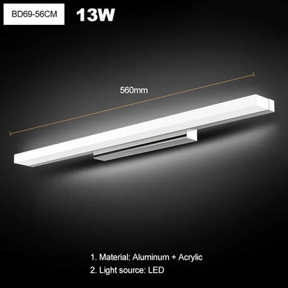 Decorbites™ LED-Acrylic-Wandleuchte für Badezimmer & Schlafzimmer, modernes Minimaldesign, antiebdunstende Sconces