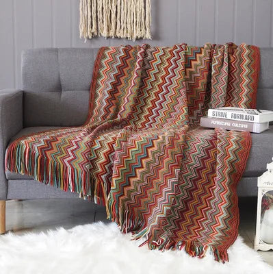 Decorbites™ Geometrische Azteken-Baja-Decke - Boho-Dekor-Sofabezug & Wurfdecke