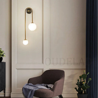 DecorBites™ Glass Ball LED Wall Light Modern Brass Decor for Bedroom Living Room