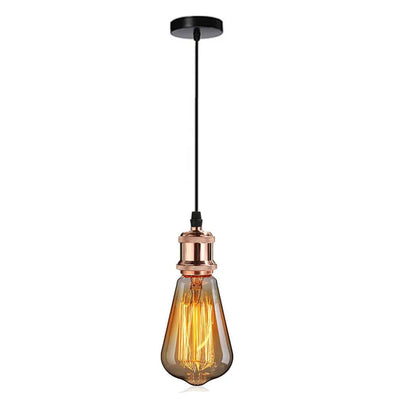 Decorbites™ LED Holz-Deckenleuchte Pendellampe Vintage Retro Loft Hänge Lampe Suspension E27
