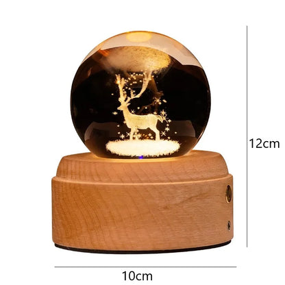Decorbites™ Kristallkugel-Nachtleuchte USB-Musikbox Universen-Globus 3D-Lampe