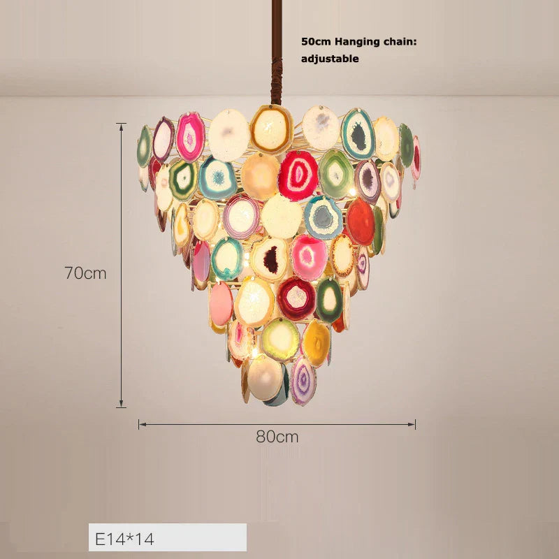 Decorbites™ LED-Achat-Kronleuchter-Beleuchtung für den Eingangsbereich – Farbige Designerlampen