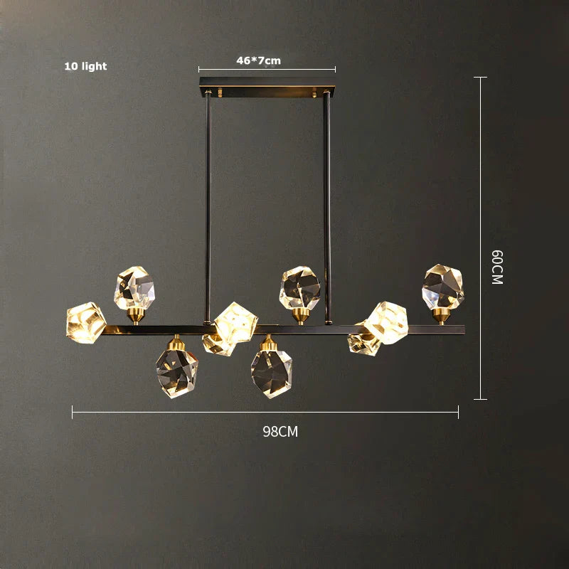 DecorBites™ Crystal Copper Black LED Chandelier for Dinning Room