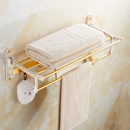 DecorBites™ Bathroom Accessories Set: Shelf, Towel Rack, Paper Holder, Toilet Brush Holder, Towel Hanger, Hooks