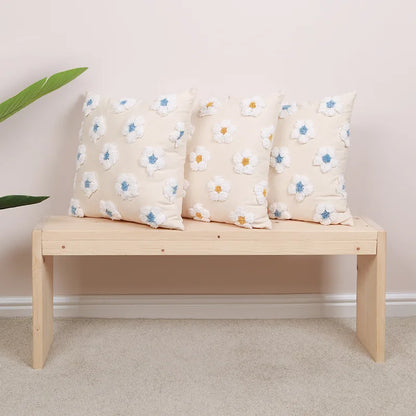 Decorbites™ Daisy Flora Stickerei Kissenbezug - Wohnaccessoires Gelb Blaue Blumen