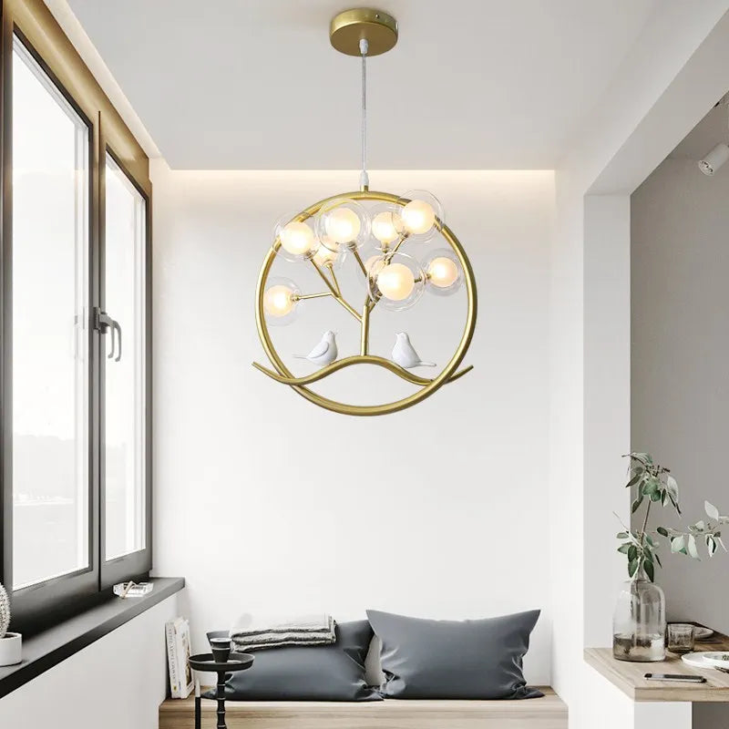Gold Glass Nordic Chandelier