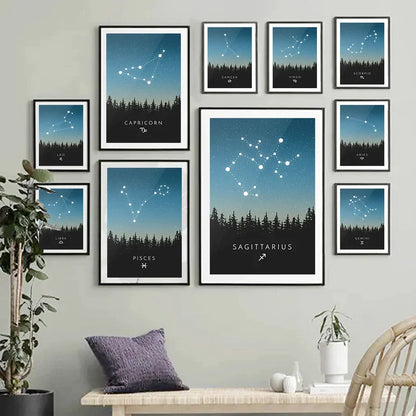 Decorbites™ Leo Krebs Sternzeichen-Leinwandkunst nordische Drucke für Kinderzimmer Heimdekoration
